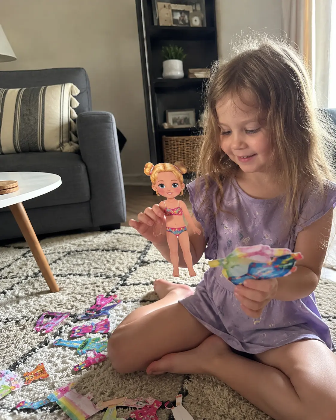 Criança brincando com casinha