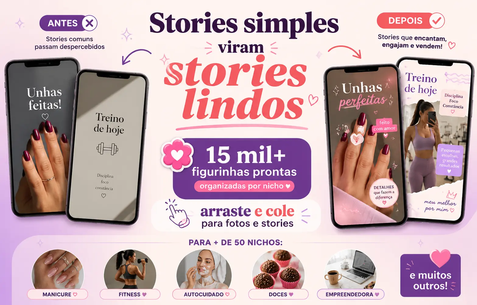 Pack de Adesivos Digitais para Stories
